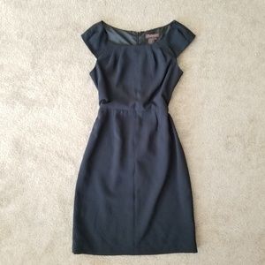 Chadwick's Pleated Neckline Midi Shift Dress